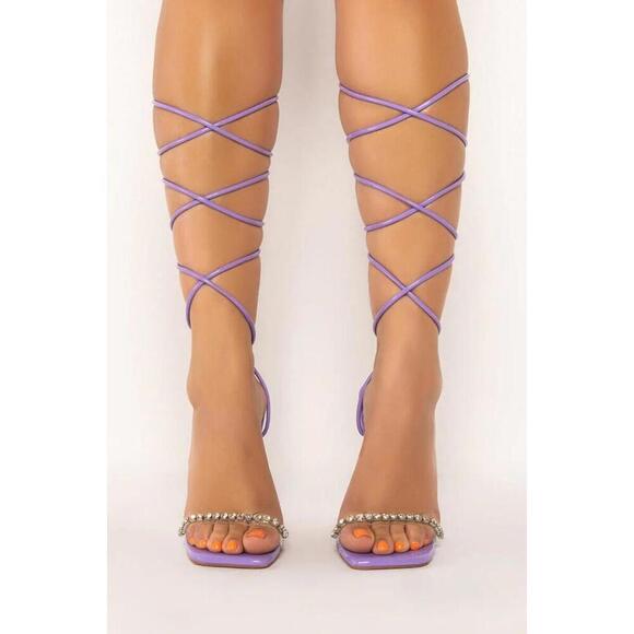 AZALEA WANG RIDE IT OUT CHUNKY SANDAL IN PURPLE 10 - Picture 2 of 9